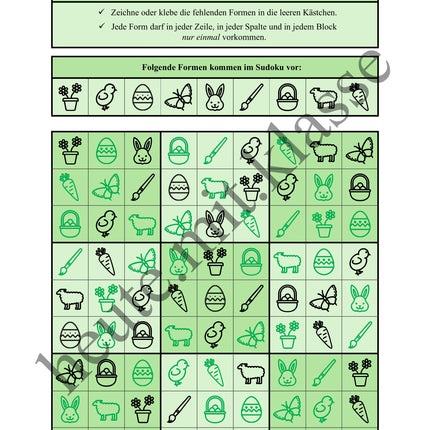 Sudoku 9x9: Ostern - Logisches Denken fördern!