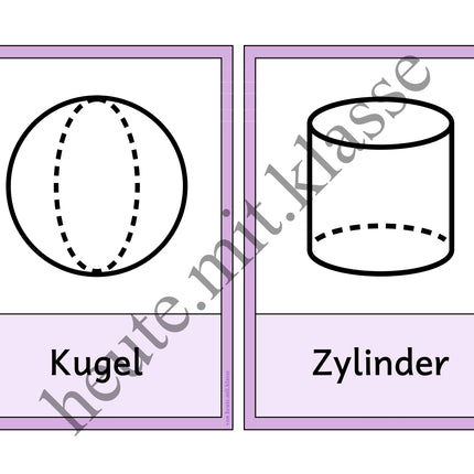 Tafelmaterial & Lernkarten: Geometrische Formen und Körper (Geometrie)