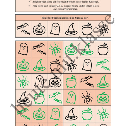 Sudoku 6x6: Halloween - Logisches Denken fördern!