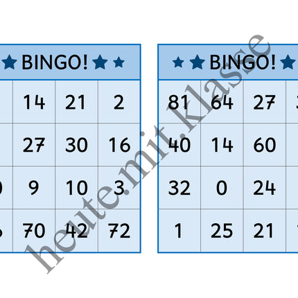 Bingo-Spiel: Das kleine 1x1 üben (Multiplikation & Division)
