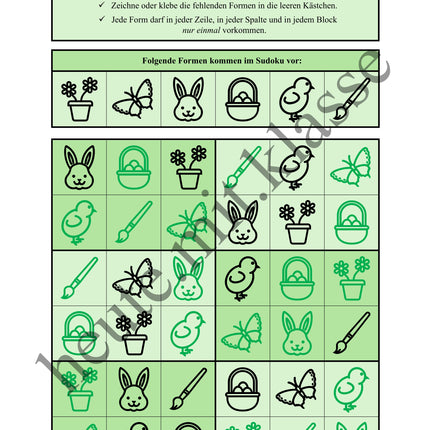 Sudoku 6x6: Ostern - Logisches Denken fördern!