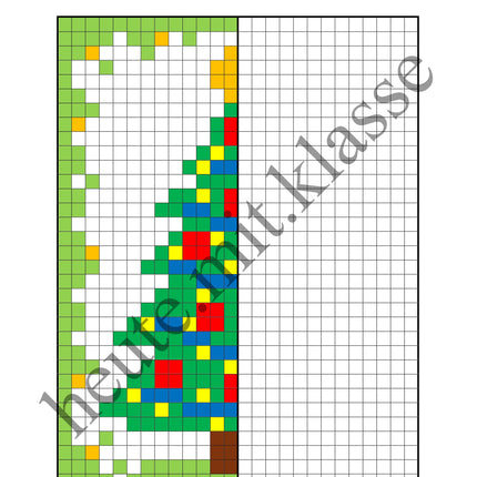 Pixel-Bilder: Weihnachten (Symmetrie / Pixel-Art) (Kopie)