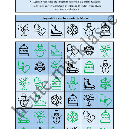 Sudoku 6x6: Winter - Logisches Denken fördern!