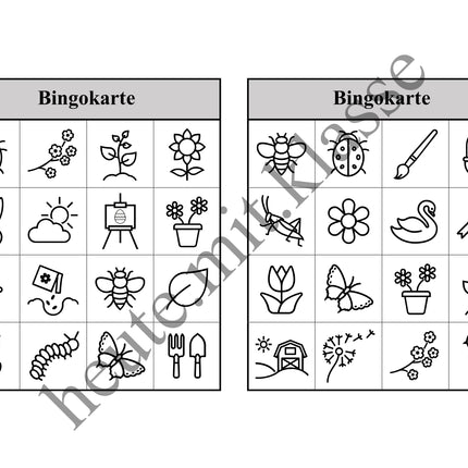 Bingo-Spiel: Frühling & Ostern