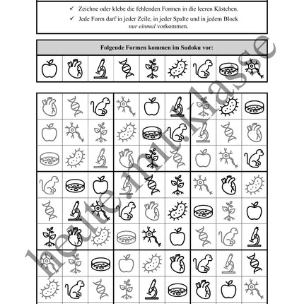 Sudoku 9x9: Biologie - Logisches Denken fördern!
