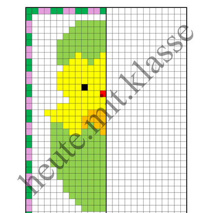 Pixel-Bilder: Ostern (Symmetrie / Pixel-Art)