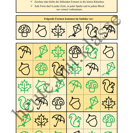 Sudoku 6x6: Herbst - Logisches Denken fördern!
