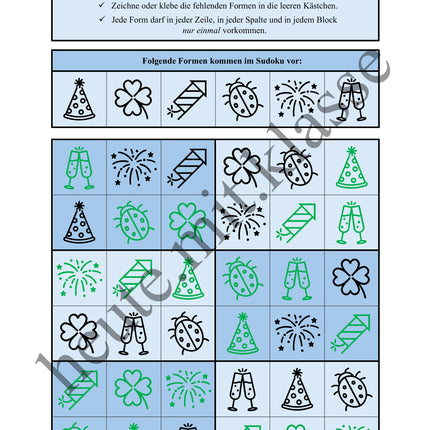 Sudoku 6x6: Neujahr & Silvester - Logisches Denken fördern!