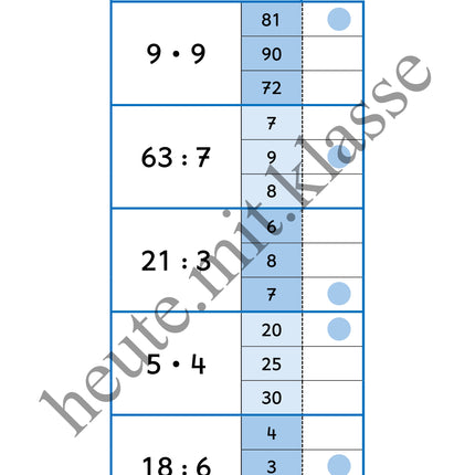 Klammerkarten: Das kleine 1x1 üben (Multiplikation & Division, Malrechnen & Geteiltrechnen)