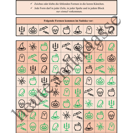 Sudoku 9x9: Halloween - Logisches Denken fördern!
