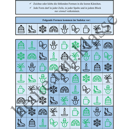 Sudoku 9x9: Winter - Logisches Denken fördern!