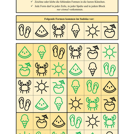 Sudoku 6x6: Sommer & Sommerferien - Logisches Denken fördern!