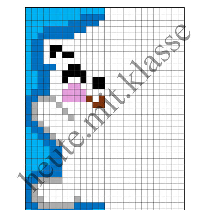 Pixel-Bilder: Winter (Symmetrie / Pixel-Art)