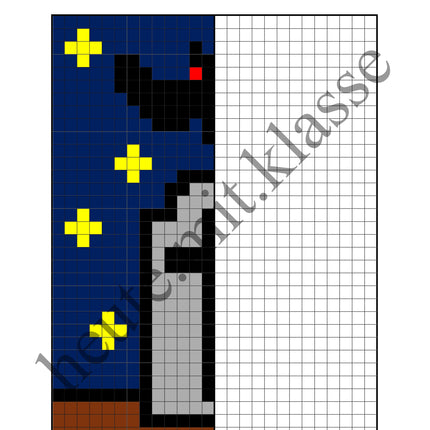 Pixel-Bilder: Halloween (Symmetrie / Pixel-Art)