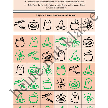 Sudoku 6x6: Halloween - Logisches Denken fördern!