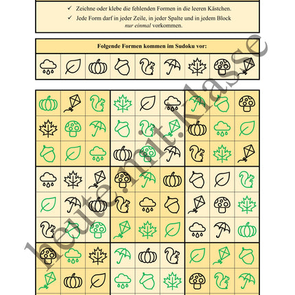 Sudoku 9x9: Herbst - Logisches Denken fördern!