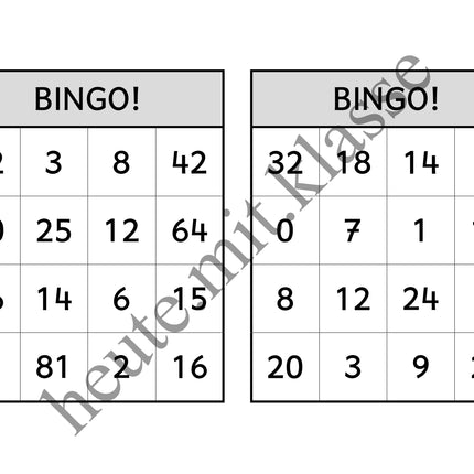 Bingo-Spiel: Das kleine 1x1 üben (Multiplikation & Division)