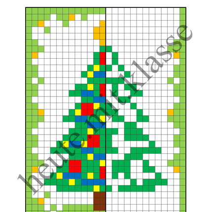 Pixel-Bilder: Weihnachten (Symmetrie / Pixel-Art) (Kopie)