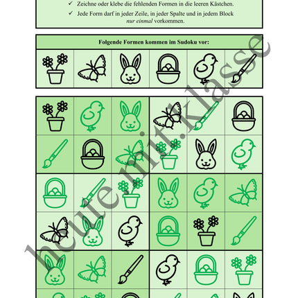 Sudoku 6x6: Ostern - Logisches Denken fördern!