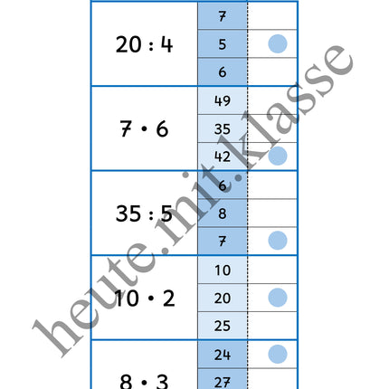 Klammerkarten: Das kleine 1x1 üben (Multiplikation & Division, Malrechnen & Geteiltrechnen)
