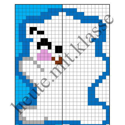 Pixel-Bilder: Winter (Symmetrie / Pixel-Art)