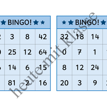 Bingo-Spiel: Das kleine 1x1 üben (Multiplikation & Division)