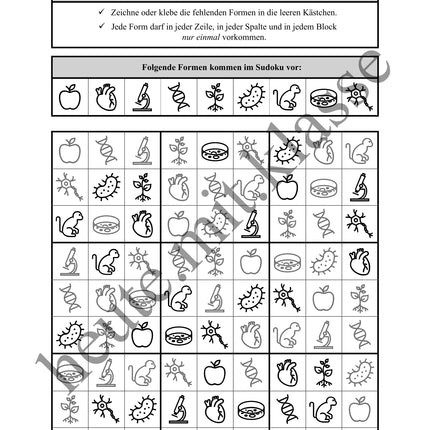 Sudoku 9x9: Biologie - Logisches Denken fördern!