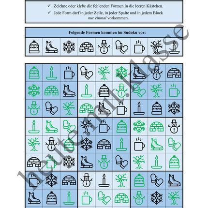 Sudoku 9x9: Winter - Logisches Denken fördern!