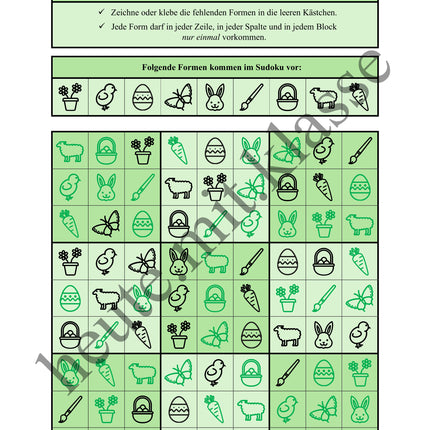 Sudoku 9x9: Ostern - Logisches Denken fördern!