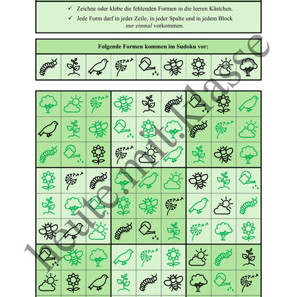 Sudoku 9x9: Frühling - Logisches Denken fördern!