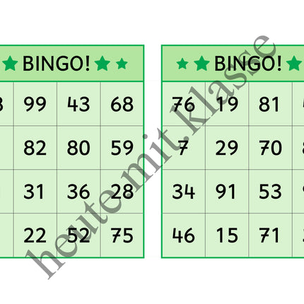 Bingo-Spiel: Rechnen im Zahlenraum bis 100 (Addition & Subtraktion)