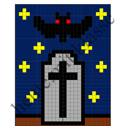 Pixel-Bilder: Halloween (Symmetrie / Pixel-Art)