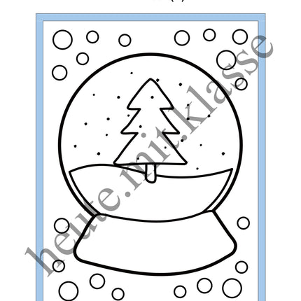 3x Puzzles & Ausmalbilder: Im Winter (Schneideübung)