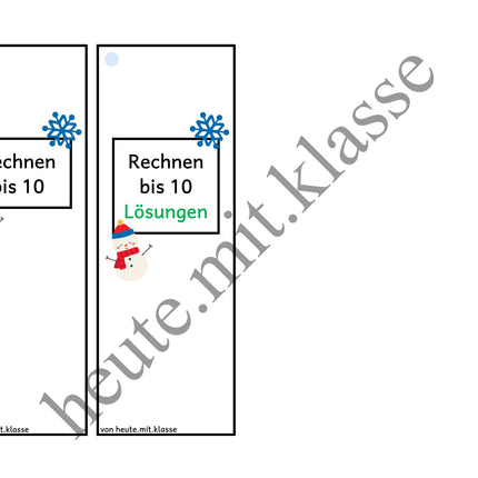 Rechenhäppchen / Tägliche Übung: Im Winter - Addition & Subtraktion im Zahlenraum bis 10