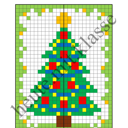 Pixel-Bilder: Weihnachten (Symmetrie / Pixel-Art) (Kopie)