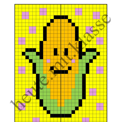 Pixel-Bilder: Herbst (Symmetrie / Pixel-Art)