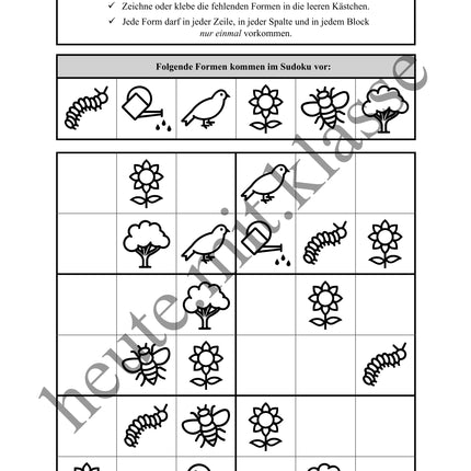 Sudoku 6x6: Frühling - Logisches Denken fördern!