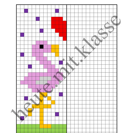 Pixel-Bilder: Sommer & Sommerferien (Symmetrie / Pixel-Art)