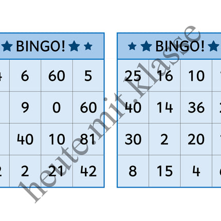 Bingo-Spiel: Das kleine 1x1 üben (Multiplikation & Division)