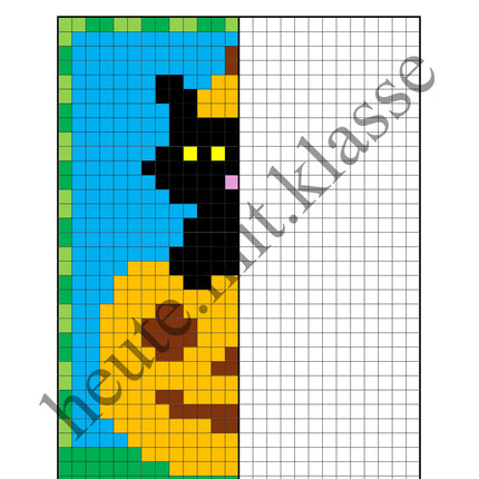 Pixel-Bilder: Halloween (Symmetrie / Pixel-Art)