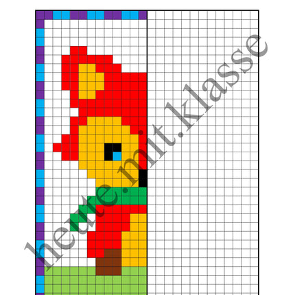 Pixel-Bilder: Herbst (Symmetrie / Pixel-Art)