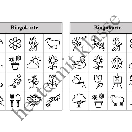 Bingo-Spiel: Frühling & Ostern