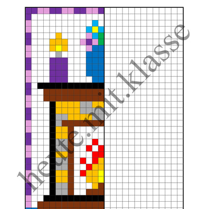 Pixel-Bilder: Winter (Symmetrie / Pixel-Art)