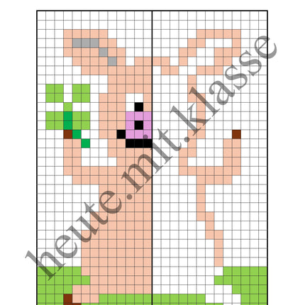 Pixel-Bilder: Neujahr & Silvester (Symmetrie / Pixel-Art)