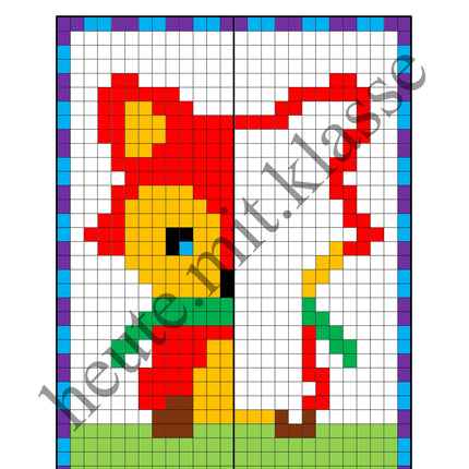 Pixel-Bilder: Herbst (Symmetrie / Pixel-Art)