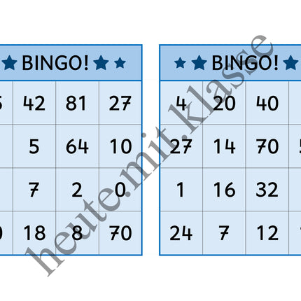 Bingo-Spiel: Das kleine 1x1 üben (Multiplikation & Division)