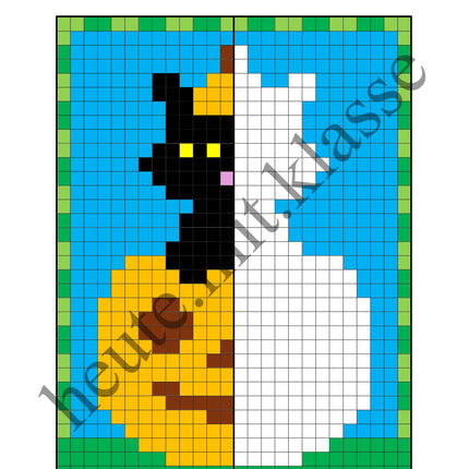 Pixel-Bilder: Halloween (Symmetrie / Pixel-Art)