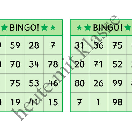 Bingo-Spiel: Rechnen im Zahlenraum bis 100 (Addition & Subtraktion)