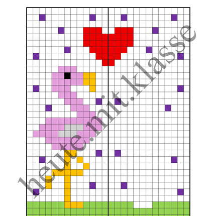 Pixel-Bilder: Sommer & Sommerferien (Symmetrie / Pixel-Art)