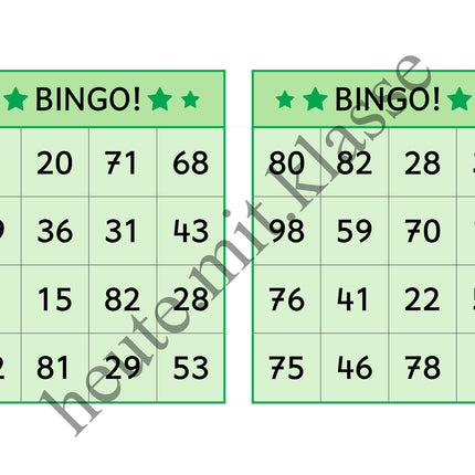 Bingo-Spiel: Rechnen im Zahlenraum bis 100 (Addition & Subtraktion)